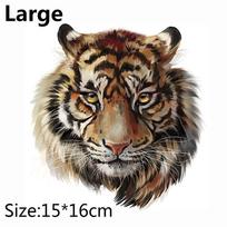 Tiger Patches T-shirt Press Heat Transfer Sticker A-level Washable Iron On Appliques For T-shirt Dresses Decoration DIY Printing black