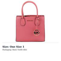 MICHAEL KORS Mercer Litchi Grain Leather One Shoulder Handbag Medium Womens Grapefruit 35S1GM9M2L-GRAPEFRUIT One Size 1 brown
