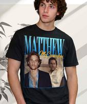 Matthew McConaughey Graphic T-Shirt and kids tshirt, Vintage Actor Print, Unisex Cotton Tee L black