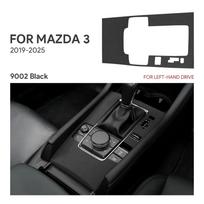 Suede Pavarų svirties skydelio dangtelis Mazda 3 BP 2019-2025 Mazda3 Axela Interjero pavarų svirties apykaklė su sportiniu mygtuku Black RHD Sport juoda