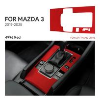 Suede Pavarų svirties skydelio dangtelis Mazda 3 BP 2019-2025 Mazda3 Axela Interjero pavarų svirties apykaklė su sportiniu mygtuku Red RHD Sport