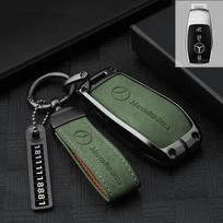 Suede cinko lydinio automobilio rakto dėklas Dangtelis Korpusas Maišelis Mercedes Benz A C E S G Klasės GLC CLE CLA GLB GLS W177 W205 W213 W222 X167 AMG BF1 gray
