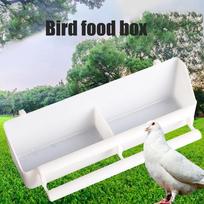 2PCS Plastic Bird Feeding Bowl Double Bird Cage Water Food Feeder Caged Plate Bird Feeder Water Bowl White white