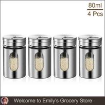 Stainless Steel Spice Shaker Seasoning Cans Rotate Camping Barbecue Jars Spice Storage Box Salt Sugar Pepper Storage Bottle