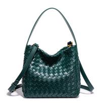 Nauja Rankų Gamybos Moteriška Nerta Rankinė, Madinga ir Universali, Maža Nerta Atsitiktinė Vienos Peties Crossbody Tote Rankinė 20*18*8.5 žalia
