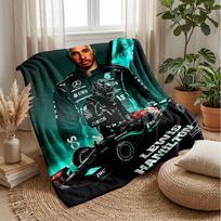 Lewis Hamilton flanelės vilnos pledas Jaukus šiltas pledas sofai, lovai, kelionėms Visų sezonų naudojimui 75x90cm