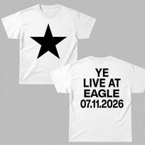 Kanye West Ye Live Erelio Stadionas Tirana Albanija Žvaigždės Marškinėliai Visų Dydžių CB1494 XL white