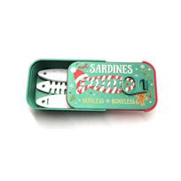 Portable Sardine Tin Jewelry Box 3D Printed Earring Organizer  Christmas Gifts žalia