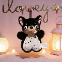 Chihuahua&Sausage Dog Pinch Soothing Bean Bag Hanging Accessories Cute Animal Stuffed Plush Toys Backpack Charm Doll Gifts 18CM black