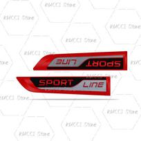 3D automobilio lipdukas Sport Line logotipas Metalinė emblema Ženklelis Lipdukai Skoda Fabia Octavia Rapid Citigo Roomster Kodiaq Karoq Superb Scala black