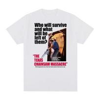 2026 New The Texas Chainsaw Massacre Vintage Horror Movie Poster‑Style Graphic‑Print Unisex 100%‑Cotton Crew‑Neck Short‑Sleeve T-shirt XXXL black