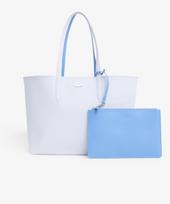 Lacoste Women'S Anna Horizontal Large Shopper Bag Nf2142A56G T38 Sky Blue Blue (T38)/999 white