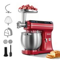 VEVOR 7L 2-in-1 Tilt Head Stand Mixer 1000W Electric Dough Mixer, Multifunctional Food Kitchen Mixer with Stainless Steel Bowl 45.5 x 31 x 48 cm