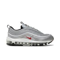 Nike Womens Air Max 97 OG 'Silver Bullet' 2022 (women's sizes) Metallic Silver / White / Black / Varsity Red Casual Shoes DQ9131 002 36.0 gray