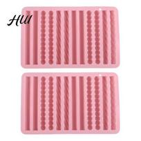 Multipurpose Silicone Molds for Resin Twist Pretzel Mold, 12 Cavity Cake Chocolate Rod Candy Baking Tray, High Temperature Resistant Easy Release Ice 2pcs