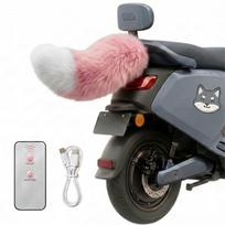 Motociklo Automobilio Uodega Kawaii Automobilio Dekoracija Elektrinio Motorolerio Drebanti Uodega Įkraunama Pliušinė Pūkuota Uodega Automobiliui 1 rožinė