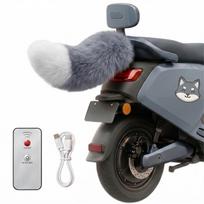 Motociklo Automobilio Uodega Kawaii Automobilio Dekoracija Elektrinio Motorolerio Drebanti Uodega Įkraunama Pliušinė Pūkuota Uodega Automobiliui 4 pilka