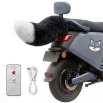 Motociklo Automobilio Uodega Kawaii Automobilio Dekoracija Elektrinio Motorolerio Drebanti Uodega Įkraunama Pliušinė Pūkuota Uodega Automobiliui 2 juoda