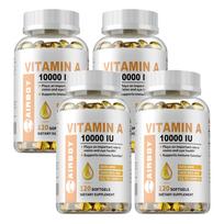 Vitaminas A 10000 TV (3000 µg RAE) 120 minkštų kapsulių — Regėjimo palaikymas, Imuninės sistemos palaikymas, Kasdienė savijauta 120*4