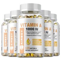 Vitaminas A 10000 TV (3000 µg RAE) 120 minkštų kapsulių — Regėjimo palaikymas, Imuninės sistemos palaikymas, Kasdienė savijauta 120*5