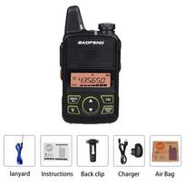 Baofeng Mini Walkie Talkie BF-T1 UHF 400-470MHz Portable 5W Two Way Radio1500mAh 20CH Transceiver Walkie Talkie For Kids Gifts EURO