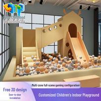 Išdykusi pilis vaikų žaidimų aikštelė viduje su čiuožykla ir įranga Playground castle white