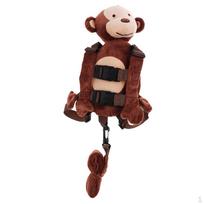 Mažylio apsaugos diržas su pavadėliu ir kuprinė Monkey brown