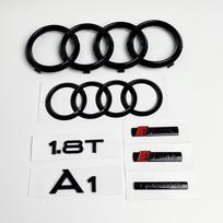 Audi A1 Nauji ir Seni Modeliai 4 Žiedų Logotipas ABS Juoda Automobilio Variklio Dangtis Priekinės Grotelės Galinės Bagažinės Emblema Lipdukas A1 Ženklas Quarrto 1.8T Sline Emblema