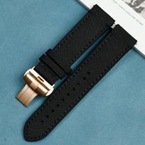 21mm Seastar 1000 Kvarcinė / Automatinė serija T120407A Drobės Nailono Laikrodžio Dirželis apyrankės dirželis Laikrodžio Dalys Vyriškas Tissot T120 Rose Gold Buckle juoda