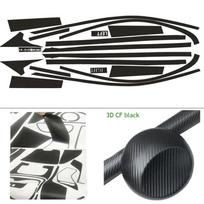 Blizgančios juodos chromo pašalinimo langų apdailos Mercedes Benz C-Class W205 2014- 3DCarbon Fiber BLACK