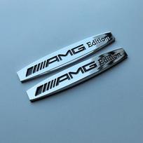 2 vnt. 3D AMG Edition Metalinis Automobilio Emblema Sparno Šoninių Durų Juostelės Ženklelis Lipdukas Mercedes Benz AMG Modifikavimui Chromo Juodos Sidabrinės AMG Edition 2pcs