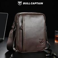BULLCAPTAIN Vyriškas Crossbody Krepšys Vyriškas Pečių Krepšiai Užtrauktukai Rankinės Didelės talpos Natūralios Odinis Krepšys Vyriškiems Pasiuntinių krepšiams ruda