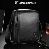 BULLCAPTAIN Vyriškas Crossbody Krepšys Vyriškas Pečių Krepšiai Užtrauktukai Rankinės Didelės talpos Natūralios Odinis Krepšys Vyriškiems Pasiuntinių krepšiams juoda