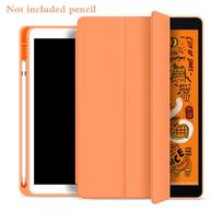 Odiniai pieštukų dėklai, skirti IPad Pro 12.9 Case 2022 Funda IPad Pro 11 Case 2020 Air 4 Case Mini 6 2021 9th 8th Generation Case 10.2 Apsauginis dangtelis iPad Air 4 Air 5 orange