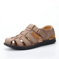 Odiniai vyriški sandalai Patogūs lengvi retro stiliaus sandalai Vasariniai vyriški batai 43 brown