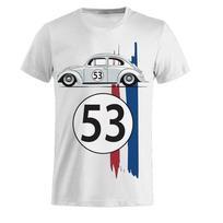 Vabalas 53 Numeris Marškinėliai Vyrams Automobilis Trumpomis Rankovėmis Paprasti Herbie Marškinėliai Marškinėliai Ralio Automobilis Vyriški Juodi Su Spauda 3D marškinėliai 5XL white