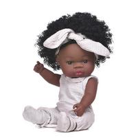 33cm Juoda Oda Reborn Mergaitės Lėlė Pilnas Vinilo Kūnas Gali Patekti į Vandenį Imitacinė Kūdikio Lėlė Afrikos Garbanoti Plaukai Naujagimio Lėlė Vaikų Maudynių Namelis Žaislas black skin