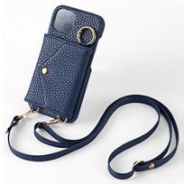 Madingas mergaitiškas dirbtinės odos telefono dėklas, skirtas IPhone16 15 14 13 12 11Pro Pro Max Plus7 8 XS XR, kritimui atsparus, su dirželiu per petį ir veidrodėliu iPhone 13 Pro gray