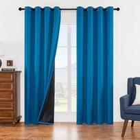 Vienos spalvos užtemdančios užuolaidos Aukšto tikslumo audinio užuolaidos svetainei, miegamajam Privatumui ir šviesos blokavimui Elegantiškos langų apdailos 106cm*160cm mėlyna