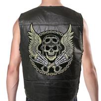 Liemenė Street Punk Vest Striukė Be rankovių Harley motociklo ženkleliu išsiuvinėta liemenė L gray