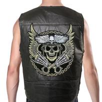 Liemenė Street Punk Vest Striukė Be rankovių Harley motociklo ženkleliu išsiuvinėta liemenė XXL gray