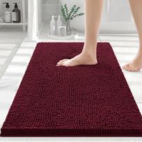 Kitinjoy Velvetiniai Vonios Dušo Kilimėliai Atsparūs Purvui Ir Sugeriantys Namų Virtuvės Vonios Kilimėliai Skalbiami Mašinoje Svetainės Grindų Kilimai 51x62cm(20X24inch) rožinė raudona spalva