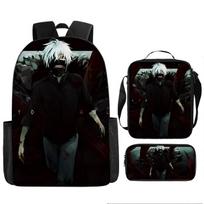 Anime Peripheral Backpack Tokyo Ghoul Food Backpack Kimuken School Bag Computer Bag Tokyo Ghoul Backpack as the picture black