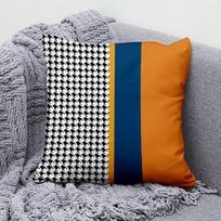 Šviesios prabangos oranžinė geometrinė pagalvė Aukštos klasės namų svetainės sofa biuro sėdynės pagalvėlė Pagalvės užpildas Pagalvės užvalkalas linen-45x45cm double-sided [with pillow core]