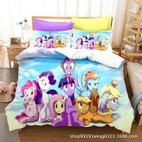 My Little Pony patalynės komplektai Antklodė Quilt Lovos uždangalas Antklodės užvalkalas Pagalvės užvalkalas 2-3 dalių komplektai Vaikams Suaugusiems Namų dekoras EU Single 135x200cm