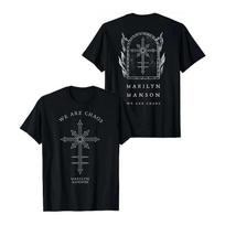 2025 Naujas Marilyn Manson Roko Amerikietiško Retro Stiliaus Laisvalaikio Aukštos Kokybės Medvilninis Apvalios Kaklo Marškinėlis Vyrams ir Moterims Vasaros S black