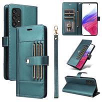 Atverčiama odinė piniginės dėklas, skirta Samsung Galaxy A32 A52 A72 A51 A71 A12 A13 4G A33 A53 A73 A23 M13 M12 M23 5G, Dangtelis, Telefonų dėklai PU Leather&Galaxy A23 4G žalia