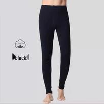 Vyriški aukšto juosmens ilgi apatiniai - Kvėpuojantys, šilti grynos medvilnės apatiniai rudeniui/žiemai, yra didesnių dydžių One Size (Slightly different thickness) juoda
