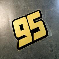 Gold Number 95 Motorcycle Stickers for Motorcycle Fairings Car Trunks Window Scooters Body Universal Waterproof Vinyl Decals 15x12cm black