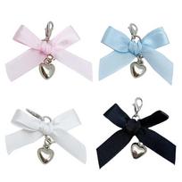 Pack of 4 Stylish Shoe Buckles Colorful Shoe Decorations Ribbon Shoes Pendant Footwear Pendant Heart Pendant for Shoe 1 white